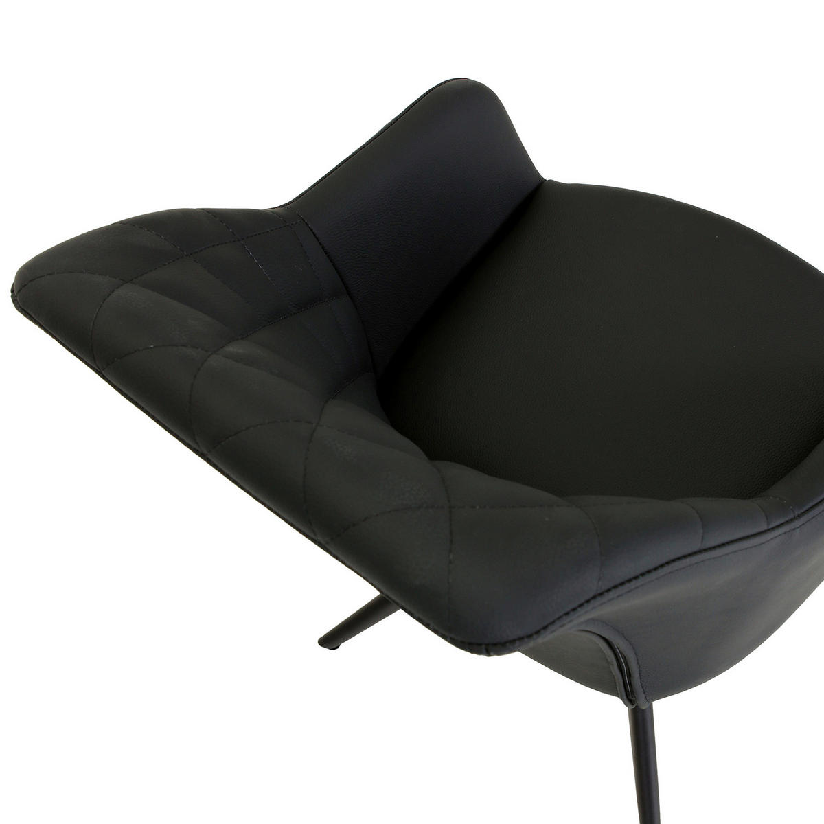 ARMLEHNSTUHL  Typenauswahl, Sitzfläche 360° drehbar, automatische Rückholfunktion  Echtleder  - Schwarz, Design, Leder/Metall (60/83/65cm) - Landscape