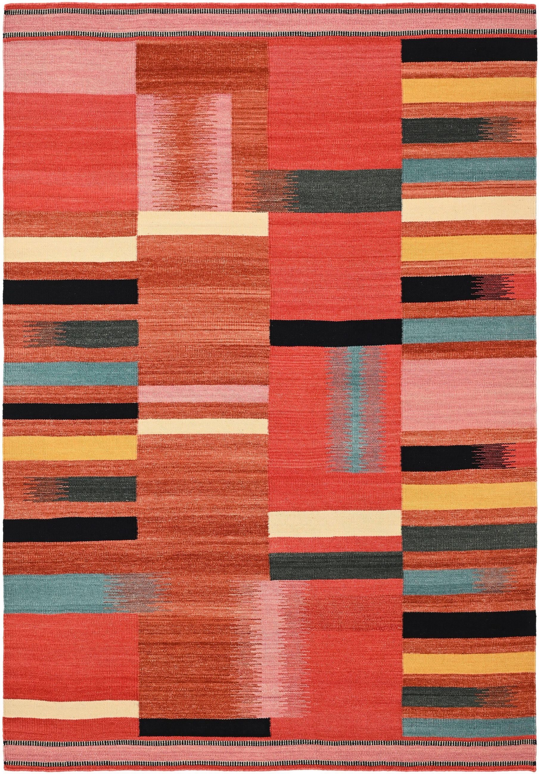 ORIENTALISK MATTA 170/240 cm Valencia Blocks  - röd, Klassisk, textil (170/240cm) - Cazaris