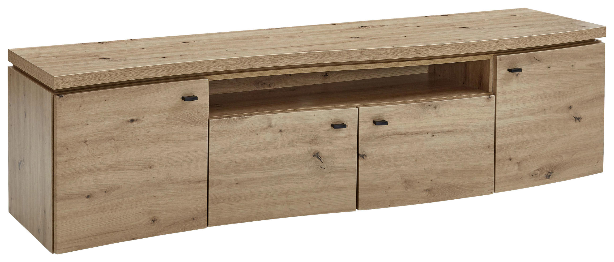 LOWBOARD  in 199,9/53/51,8 cm  - Schwarz/Eiche Artisan, MODERN, Holzwerkstoff/Kunststoff (199,9/53/51,8cm) - Modante