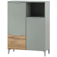HIGHBOARD Smilla 80,4/109,6/31,9 cm 1 Schublade(n)  - Eichefarben/Pastellgrün, MODERN, Holzwerkstoff/Kunststoff (80,4/109,6/31,9cm) - Stylife