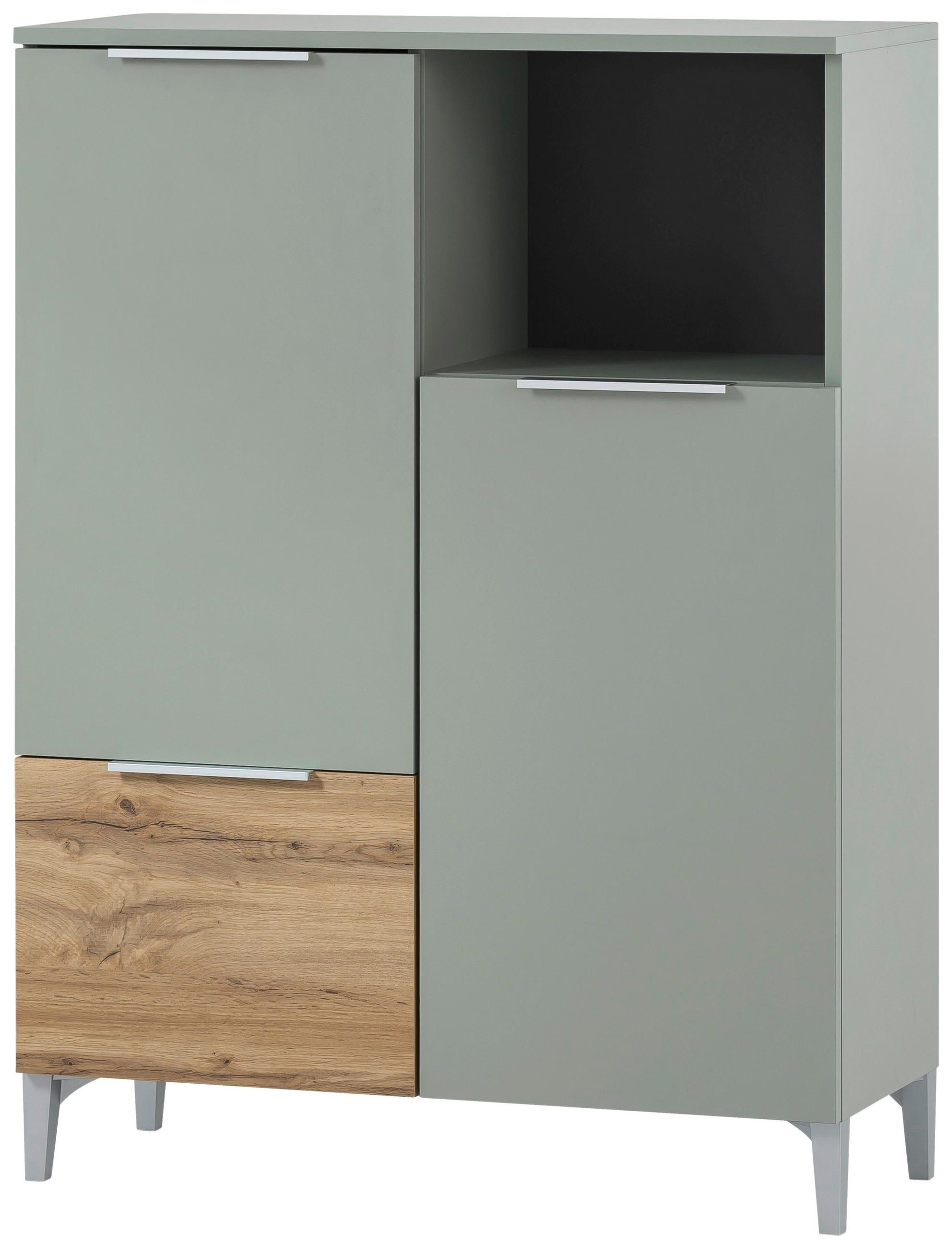 Stylife Highboard Smilla Silber, Eiche, Pastellgrün 80.4x109.6x31.9 cm