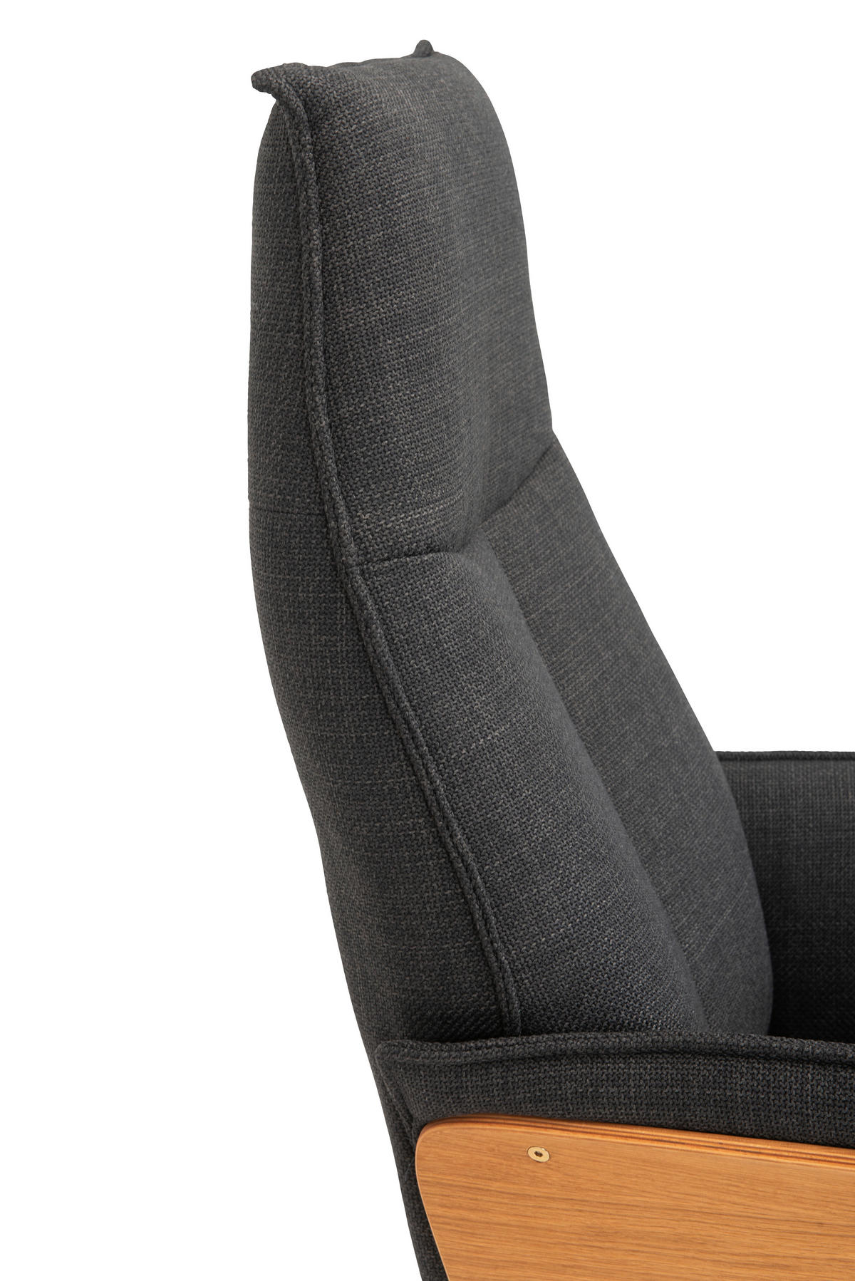 RELAXFÅTÖLJ i trä, metall, textil svart, ekfärgad  - svart/ekfärgad, Klassisk, metall/trä (66/101/81cm) - Welnova