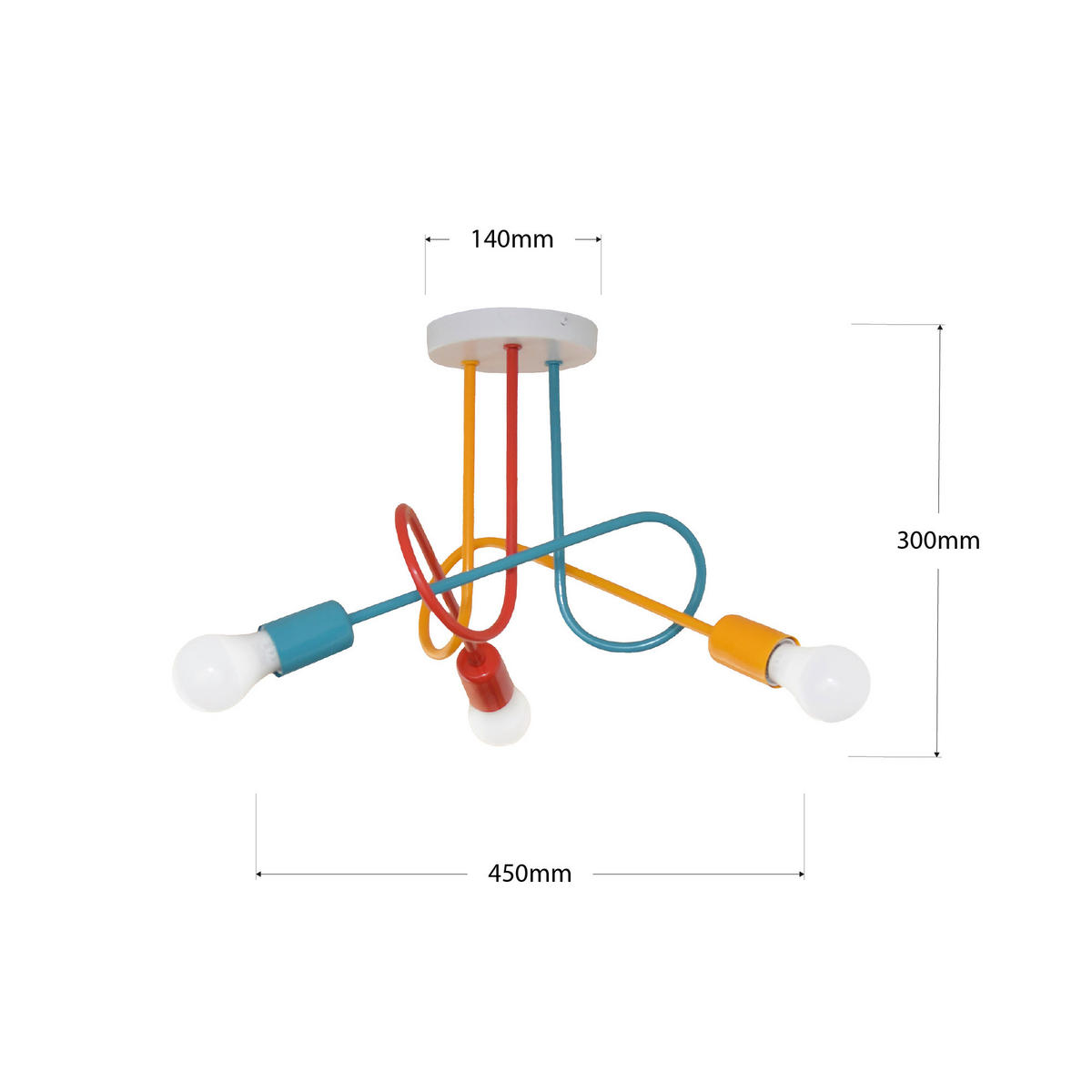 KINDERDECKENLEUCHTE 45/45/30 cm   - Multicolor, LIFESTYLE, Metall (45/45/30cm)