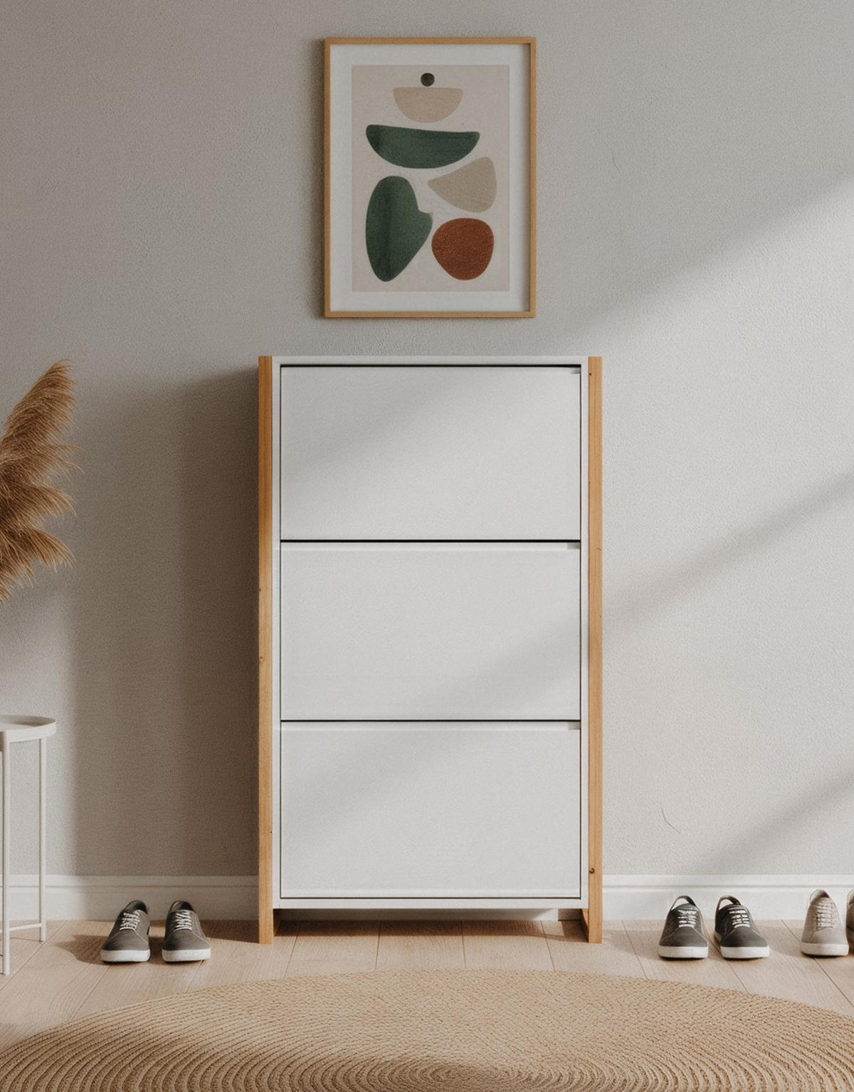 SCHUHKIPPER - Eiche Artisan/Weiß, Design, Holzwerkstoff (70/125/25cm) - MID.YOU