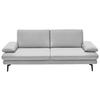 3-SITZER-SOFA in Leder Weiß  - Schwarz/Weiß, Design, Leder/Metall (222/86/104cm) - Dieter Knoll