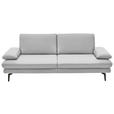 3-SITZER-SOFA in Leder Weiß  - Schwarz/Weiß, Design, Leder/Metall (222/86/104cm) - Dieter Knoll
