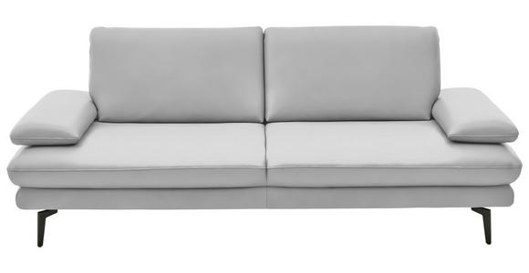 3-SITZER-SOFA in Leder Weiß - Schwarz/Weiß, Design, Leder/Metall (222/86/104cm) - Dieter Knoll