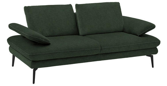 2,5-SITZER in Velours Olivgrün - Beige/Schwarz, Design, Textil/Metall (196/89/104cm) - Dieter Knoll
