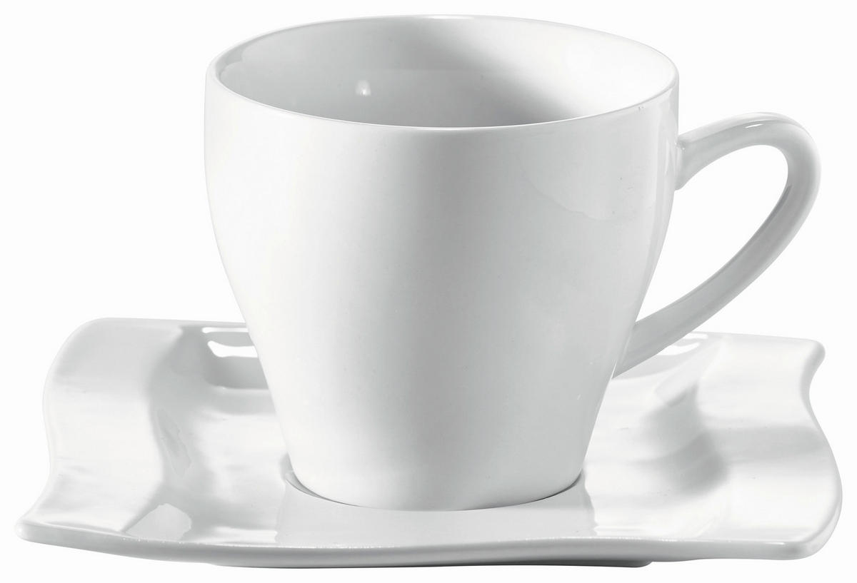 ESZPRESSZÓ CSÉSZE ÉS CSÉSZEALJ  - fehér, Konventionell, kerámia (6,9/5,5cm) - Novel