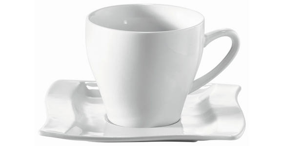 ESPRESSOTASSE MIT UNTERTASSE Swing 100 ml  - Weiß, KONVENTIONELL, Keramik (6,9/5,5cm) - Novel