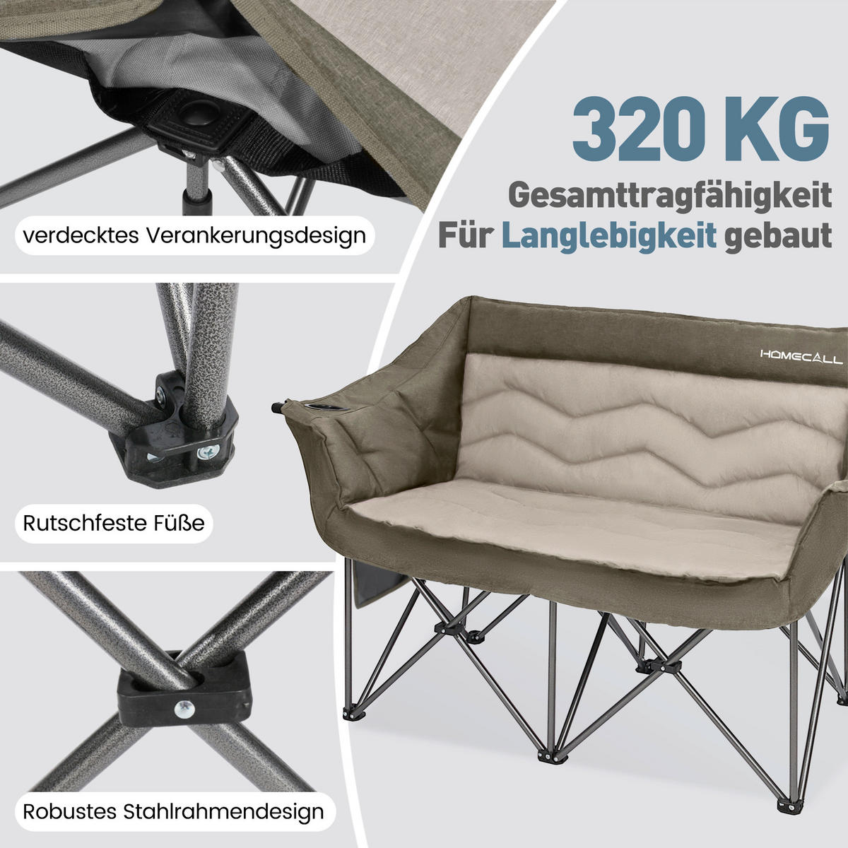 CAMPING-KLAPPSTUHL - Schwarz/Grün, Basics, Textil/Metall (134/108/50cm) - Modante