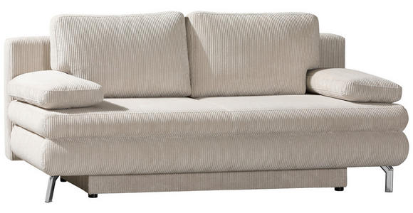 SCHLAFSOFA Rob Cord Beige Rückenkissen, Bettkasten, Schlaffunktion  - Eichefarben/Beige, Design, Holz/Textil (200/91/92cm) - Novel