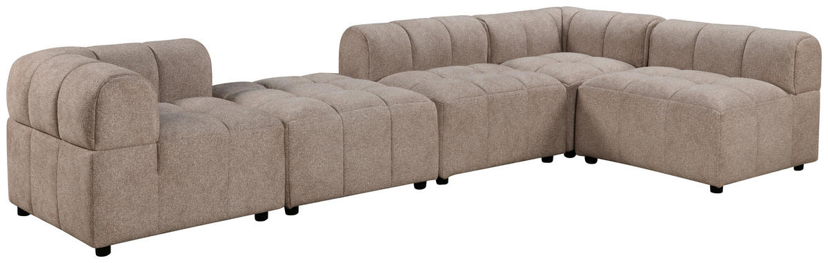 ECKSOFA einzeln stellbar  Beige Struktur  - Beige/Schwarz, Design, Holz/Kunststoff (336/70/168cm) - MID.YOU