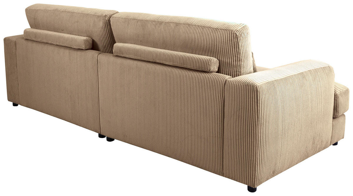 MEGASOFA Cord Braun  - Schwarz/Braun, MODERN, Kunststoff/Textil (260/85/112cm) - Lomoco