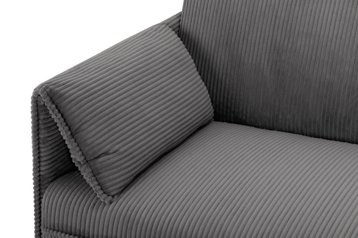 SCHLAFSOFA Cord Grau  - Naturfarben/Grau, Design, Holz/Textil (193/81/92cm) - Livetastic
