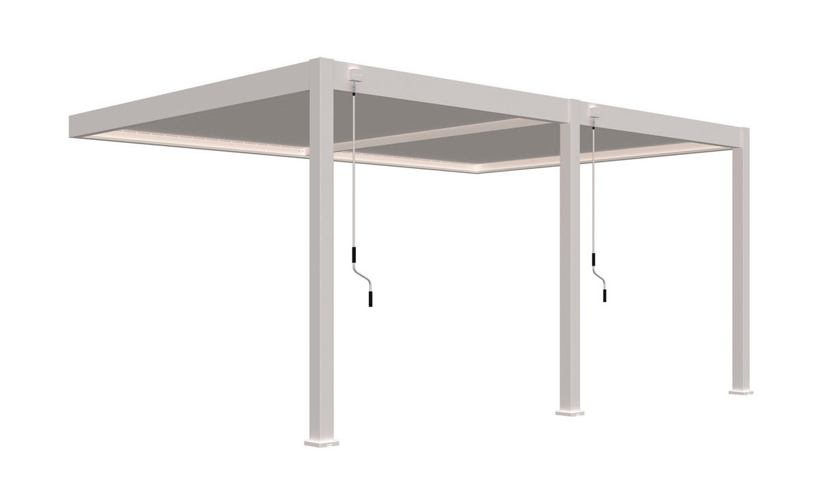 PERGOLA 530/255/360 cm Aluminium  - Weiß, Basics, Metall (530/255/360cm) - Gardenson