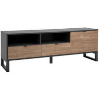 KOMODA POD TELEVIZI, antracitová,  - antracitová, Design, kompozitní dřevo/plast (160/56/40cm) - MID.YOU