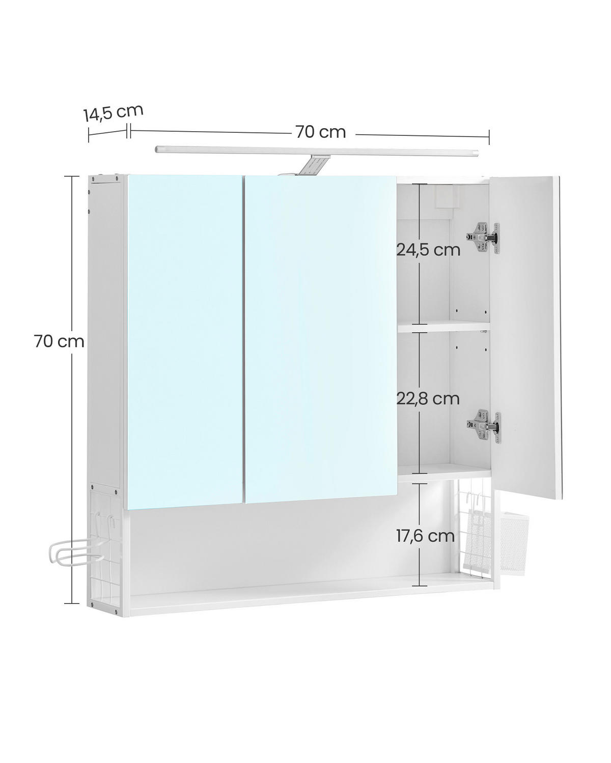 SPIEGELSCHRANK 70/70/14.5 cm  - Trend, Glas/Holzwerkstoff (70/70/14.5cm) - MID.YOU