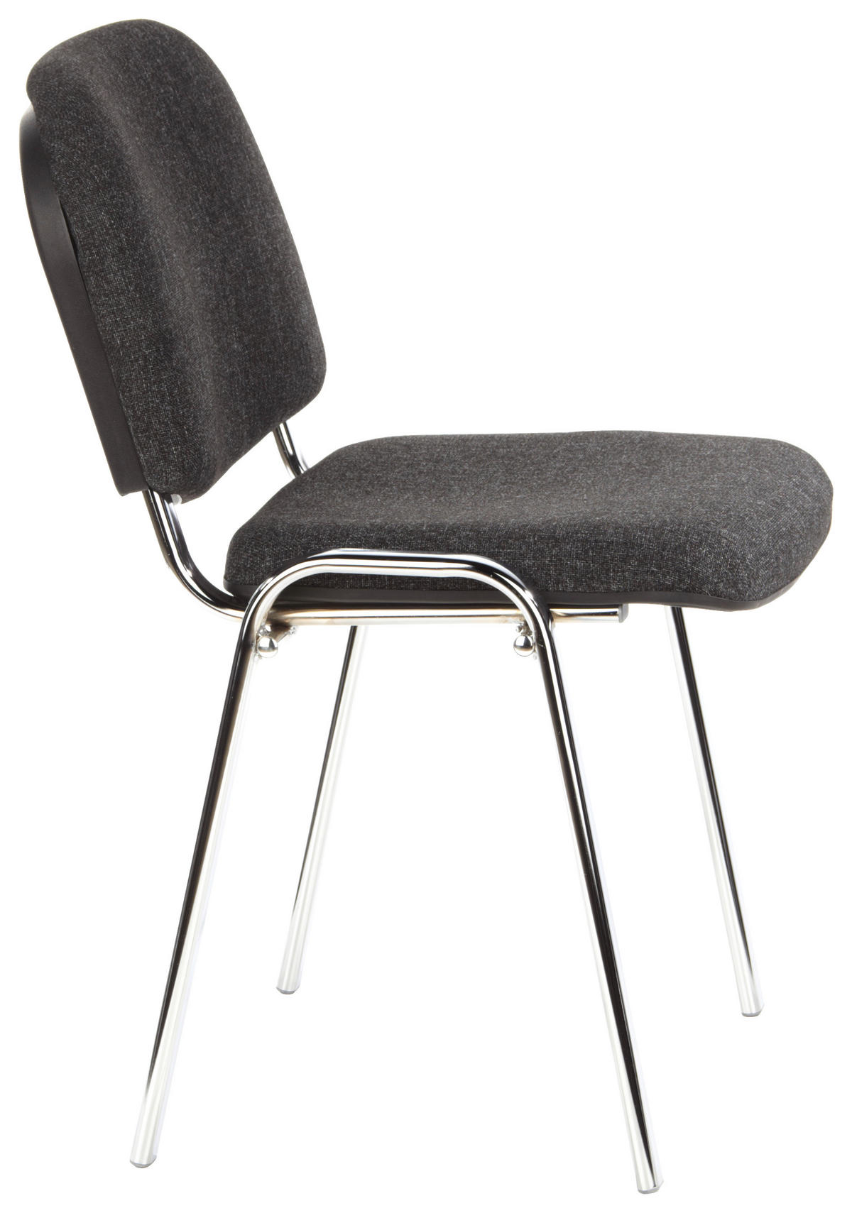 BESUCHERSTUHL Anthrazit, Chromfarben  - Chromfarben/Anthrazit, Basics, Textil/Metall (58/84/41cm) - MID.YOU