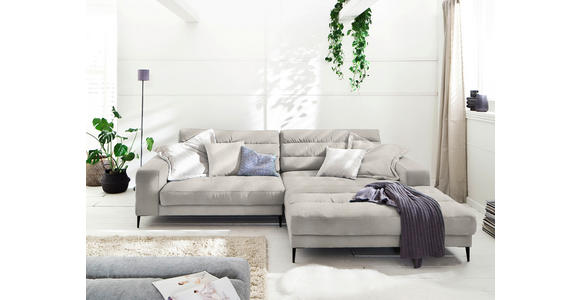 ECKSOFA in Flachgewebe Naturfarben 296/207 cm - Schwarz/Naturfarben, Design, Textil/Metall (296/207cm) - Dieter Knoll
