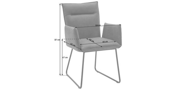 ARMLEHNSTUHL in Anthrazit, Schwarz - Anthrazit/Schwarz, Design, Textil/Metall (59/87/62cm) - Valnatura