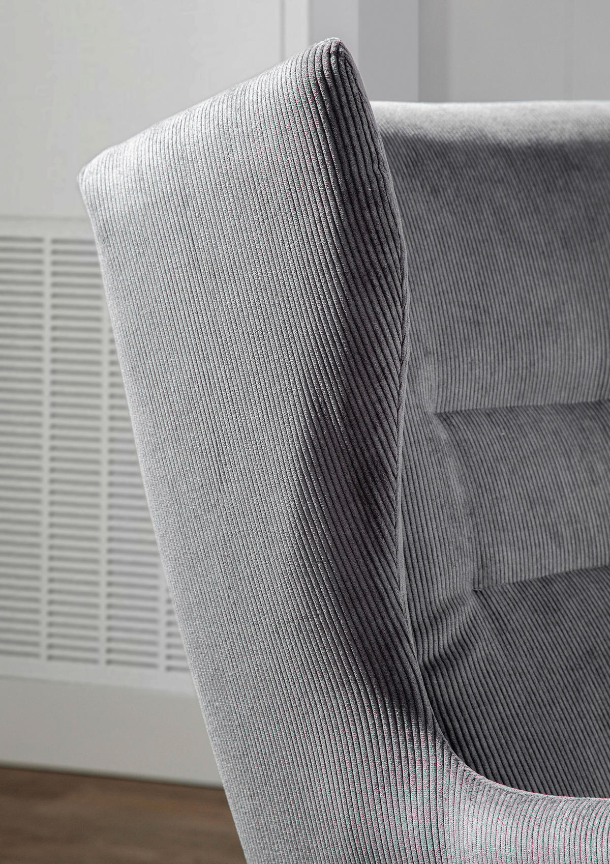 ÖRONLAPPSFÅTÖLJ i manchester antracit  - svart/antracit, Design, trä/textil (70/104/90cm) - MID.YOU