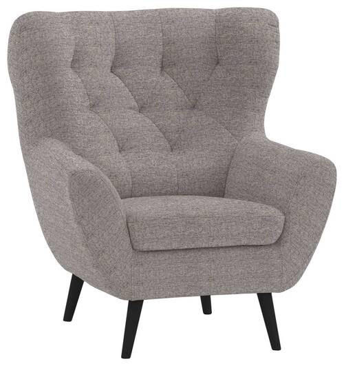SESSEL in Flachgewebe Taupe  - Taupe/Anthrazit, Design, Holz/Textil (87/101/95cm) - Stylife