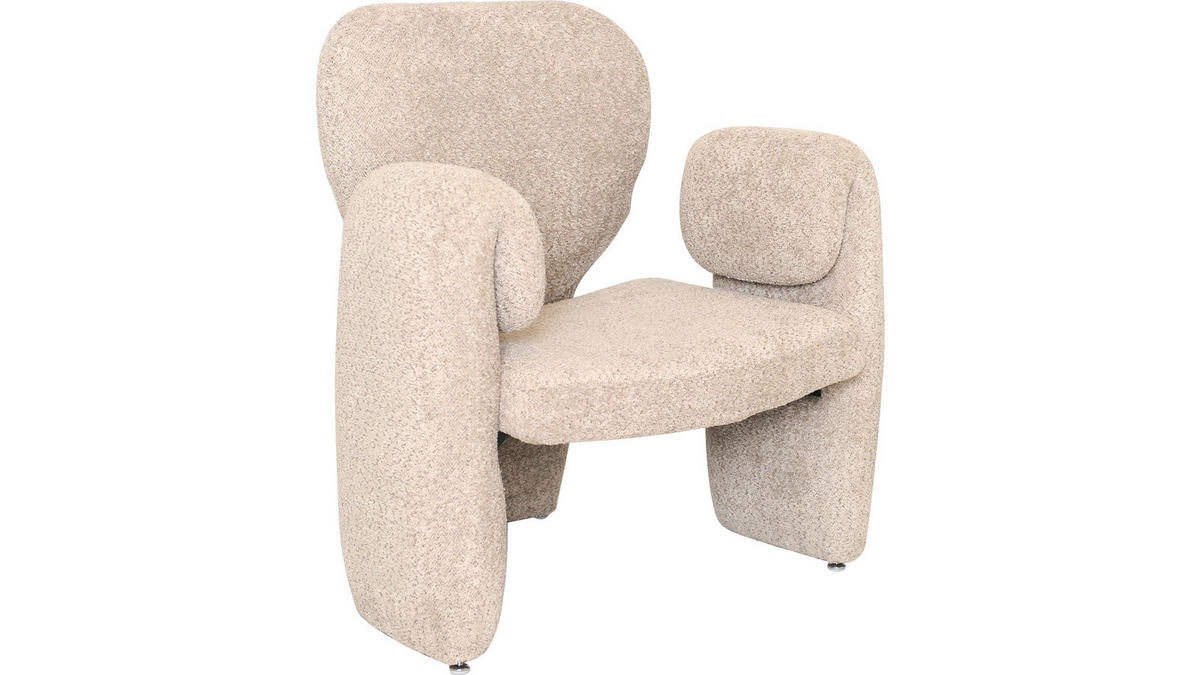 FÅTÖLJ i trä, textil brun, beige  - beige/aluminiumfärg, Design, metall/trä (76/84,50/79,50cm) - Best Price