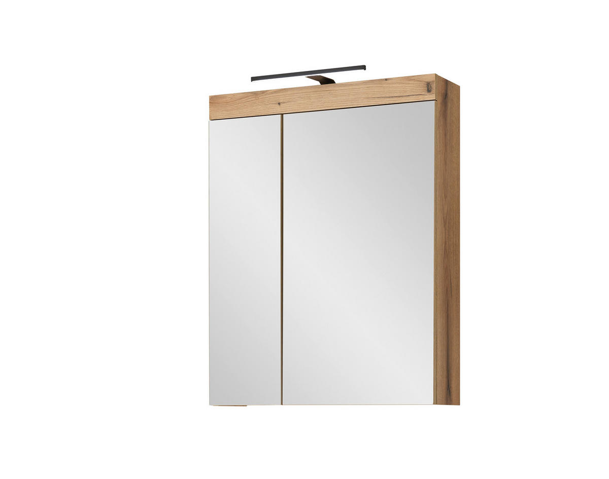 SPIEGELSCHRANK 60/77/17 cm  - Eichefarben, Basics, Glas/Holzwerkstoff (60/77/17cm) - MID.YOU