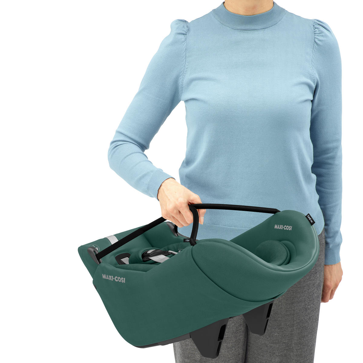 BILBARNSTOL Coral 360  - svart/mörkgrön, Basics, metall/textil (44/58/68cm) - Maxi-Cosi