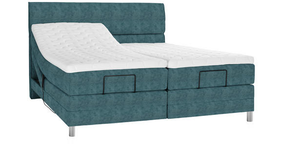 BOXSPRINGBETT 160/200 cm  in Türkis  - Türkis/Chromfarben, KONVENTIONELL, Kunststoff/Textil (160/200cm) - Voleo