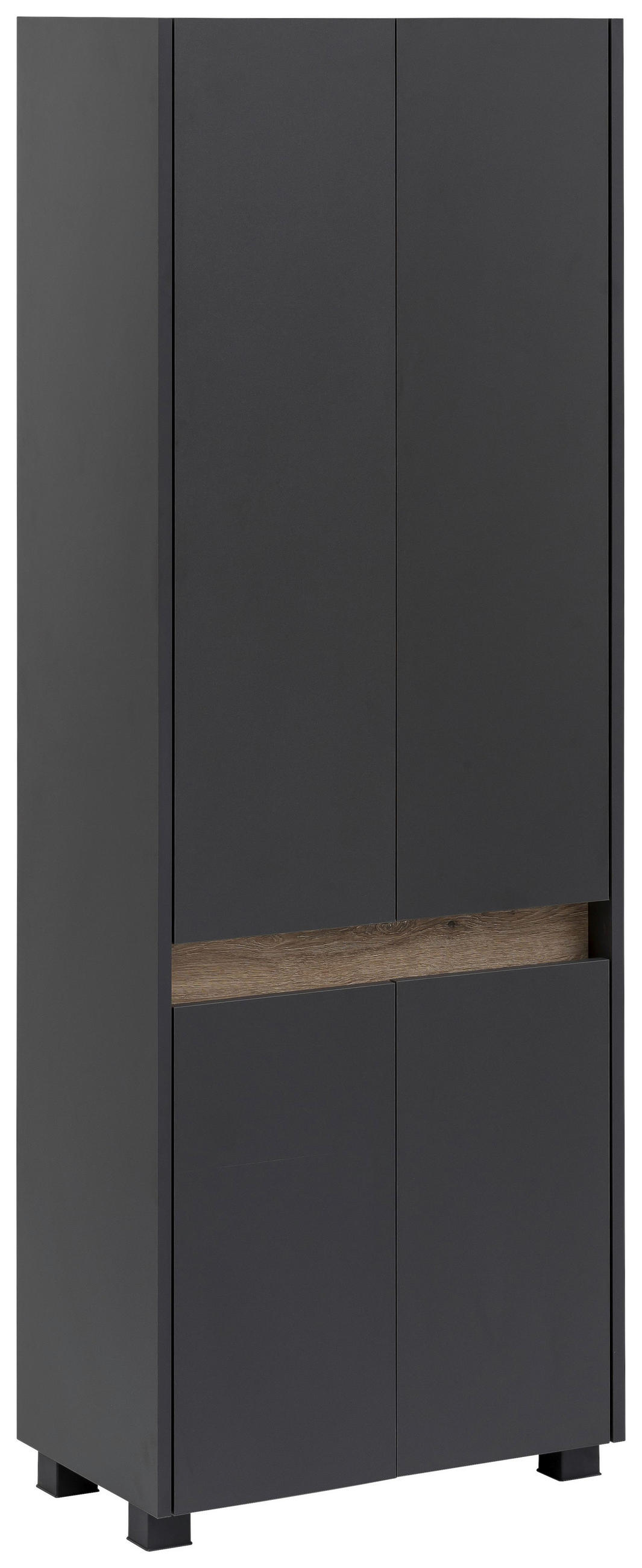 home24 Hochschrank Cosmo Anthrazit, Eiche 56.9x164.5x33 cm