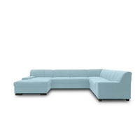 WOHNLANDSCHAFT Pastellblau Webstoff  - Wengefarben/Pastellblau, Design, Holz/Textil (153/328/212cm) - MID.YOU