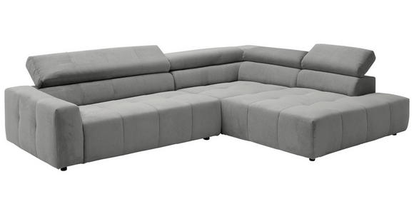 ECKSOFA Grau Feincord  - Schwarz/Grau, KONVENTIONELL, Kunststoff/Textil (311/219cm) - Hom`in