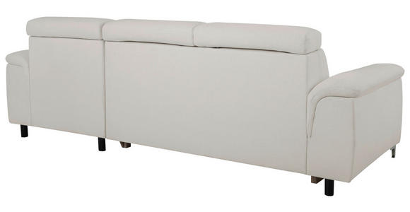 ECKSOFA Greige Flachgewebe - Chromfarben/Greige, KONVENTIONELL, Textil/Metall (268/175cm) - Carryhome