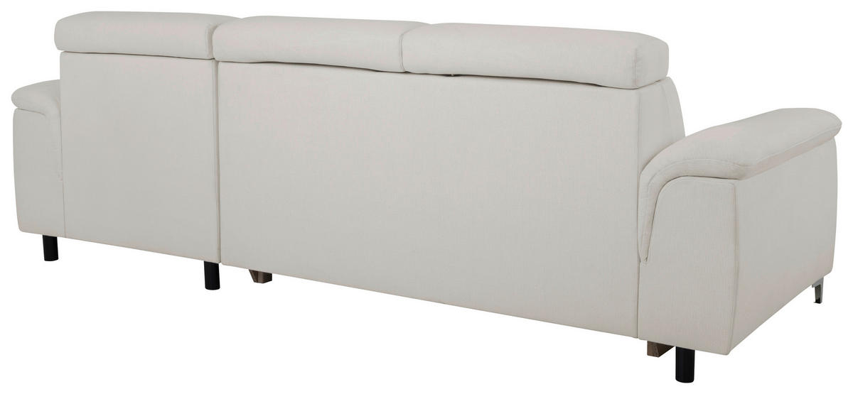 ECKSOFA in Flachgewebe Greige  - Chromfarben/Greige, Konventionell, Textil/Metall (268/175cm) - Carryhome