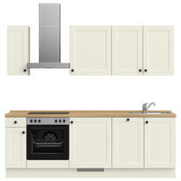 KÜCHENLEERBLOCK 240 cm   in Weiß, Eichefarben  - Eichefarben/Schwarz, MODERN, Holzwerkstoff/Metall (240cm) - Nobilia