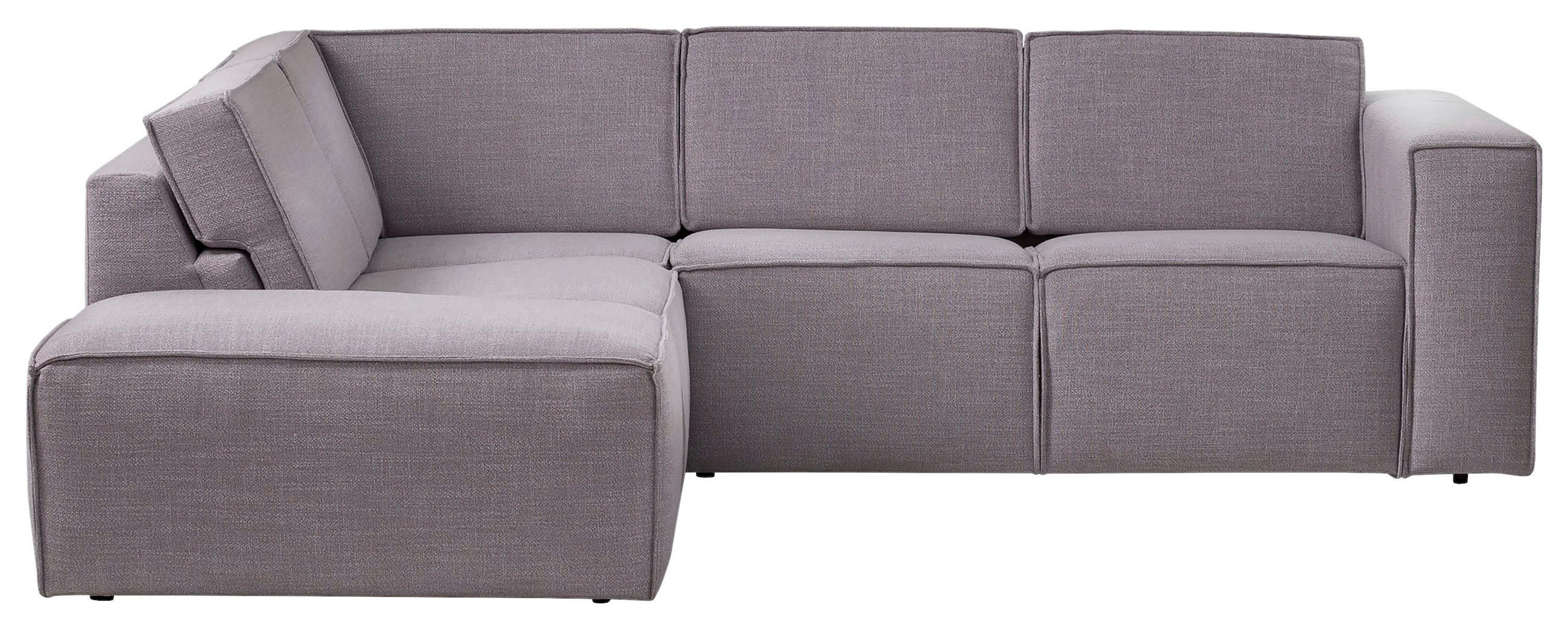ECKSOFA DICE Grau Struktur  - Schwarz/Grau, MODERN, Kunststoff/Textil (220/275cm) - Trendmanufaktur
