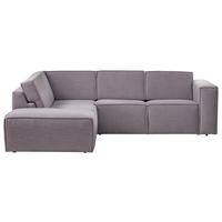 ECKSOFA Struktur Grau  - Schwarz/Grau, Modern, Kunststoff/Textil (220/275cm) - Trendmanufaktur