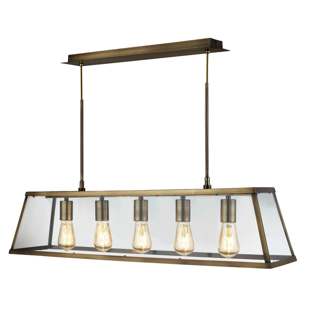 HÄNGELEUCHTE 90/20/100 cm  - Messingfarben, Design, Glas/Metall (90/20/100cm)