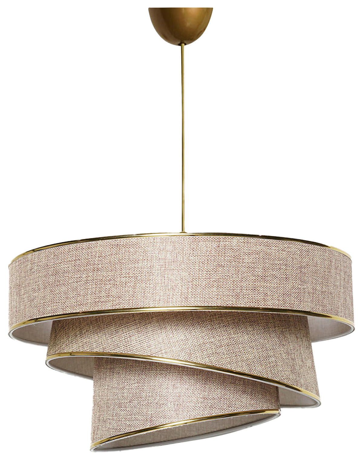 HÄNGELEUCHTE 40/72 cm   - Beige/Goldfarben, KONVENTIONELL, Kunststoff/Textil (40/72cm) - P & B