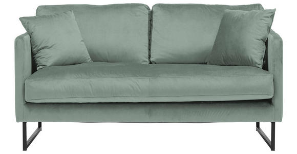 2-SITZER-SOFA in Samt Mintgrün  - Schwarz/Mintgrün, Design, Textil/Metall (150/78/84cm) - Carryhome