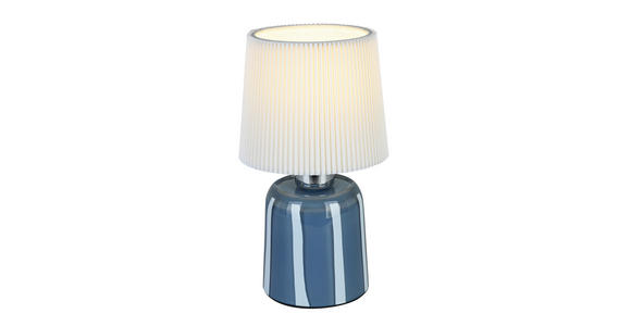 TISCHLEUCHTE 12/22 cm  - Blau/Weiß, LIFESTYLE, Glas/Kunststoff (12/22cm) - Novel