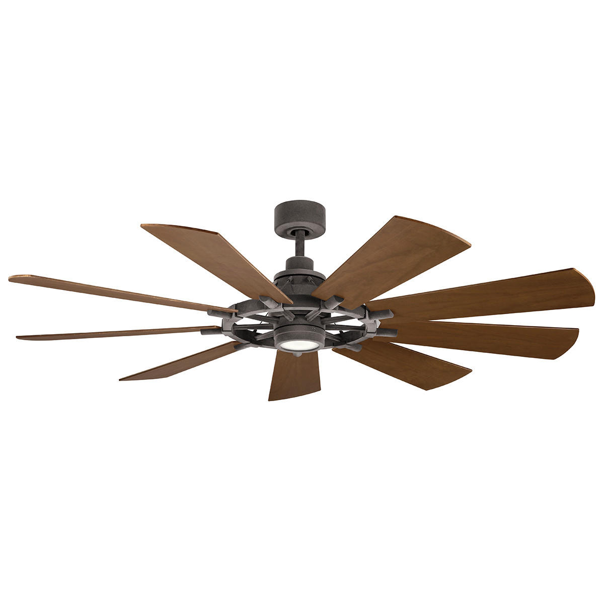 DECKENVENTILATOR  165/42 cm    - Walnussfarben/Zinkfarben, Basics, Glas/Holz (165/42cm) - Elstead Lighting