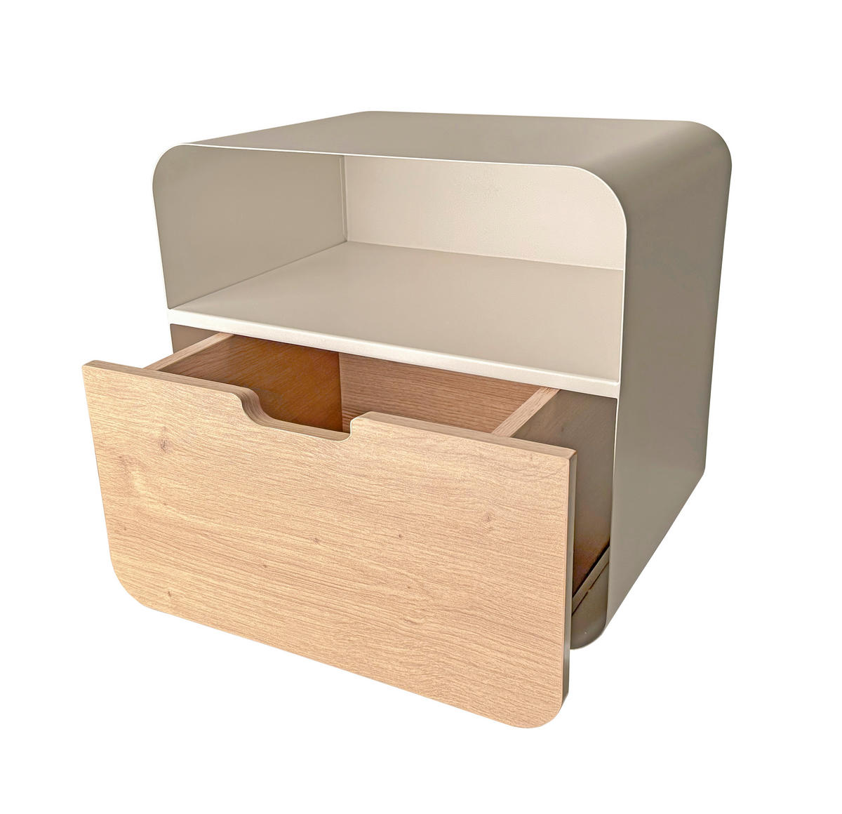 NACHTSCHRANK 38/25/30 cm  - Kaschmir/Eichefarben, MODERN, Holzwerkstoff/Metall (38/25/30cm)