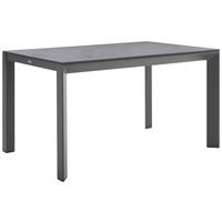 GARTENTISCH 140/90/75 cm Metall, Kunststoff rechteckig  - Dunkelgrau/Anthrazit, Design, Kunststoff/Metall (140/90/75cm) - Amatio