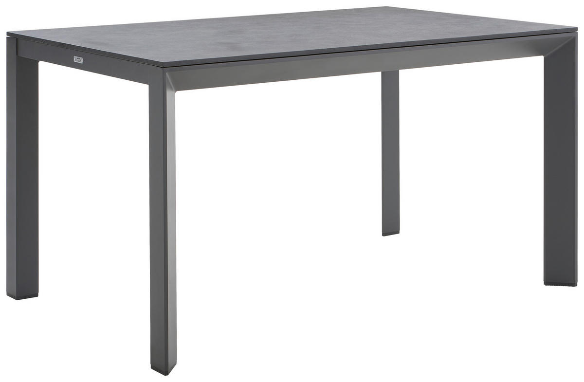 GARTENTISCH 140/90/75 cm Metall, Kunststoff rechteckig  - Dunkelgrau/Anthrazit, Design, Kunststoff/Metall (140/90/75cm) - Amatio