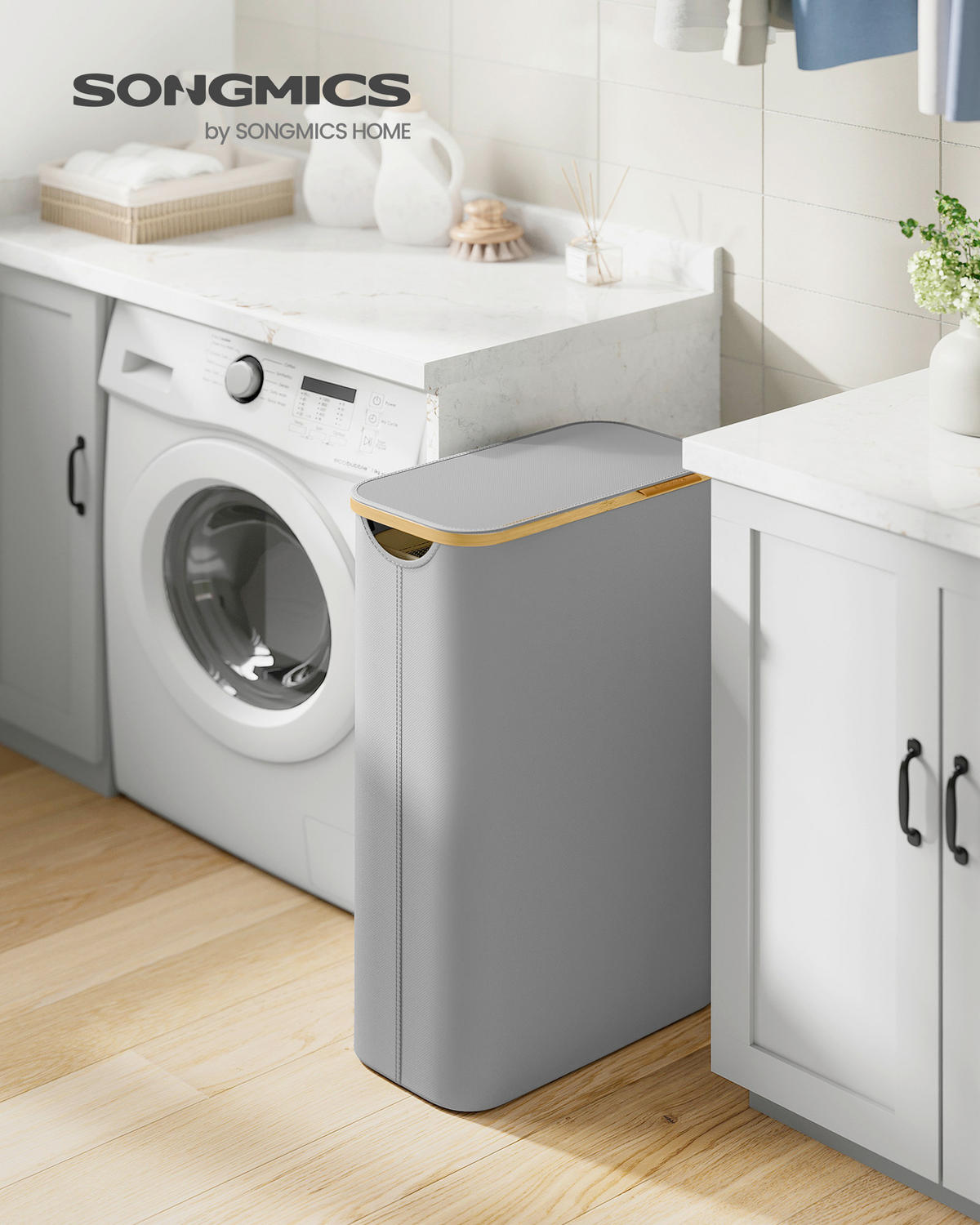 WÄSCHEKORB - Grau, Trend, Naturmaterialien/Kunststoff (42/70,5/22,5cm) - Boxxx