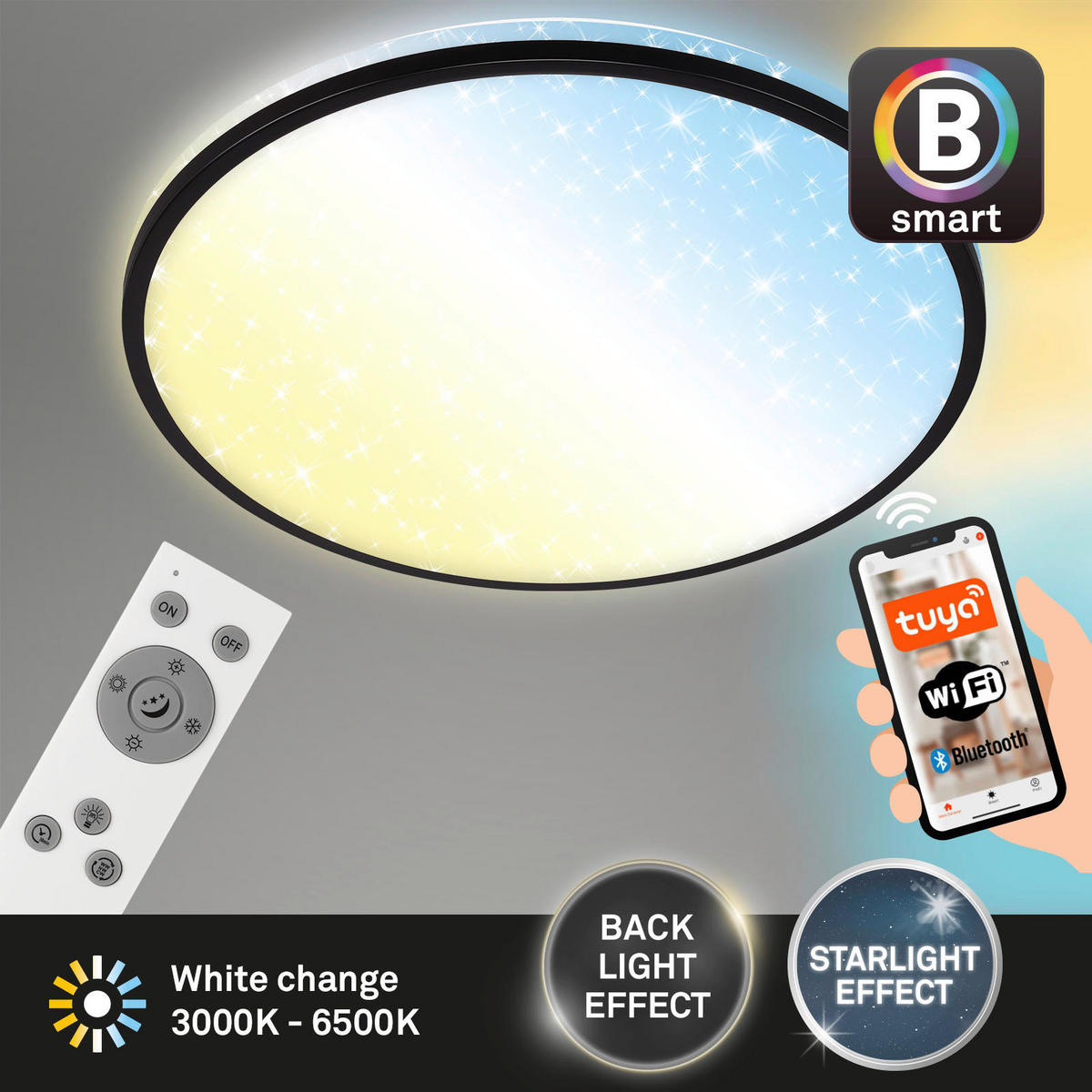 LED PLAFONJERA  - crna, Dizajnerski, metal/plastika (33,3/6,2cm)