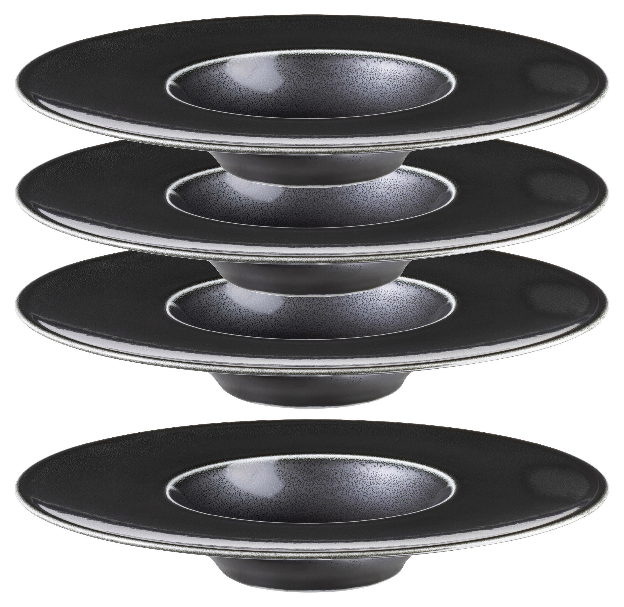 TELLERSET Angry 4-teilig  - Schwarz, Trend, Keramik (25cm) - Mäser